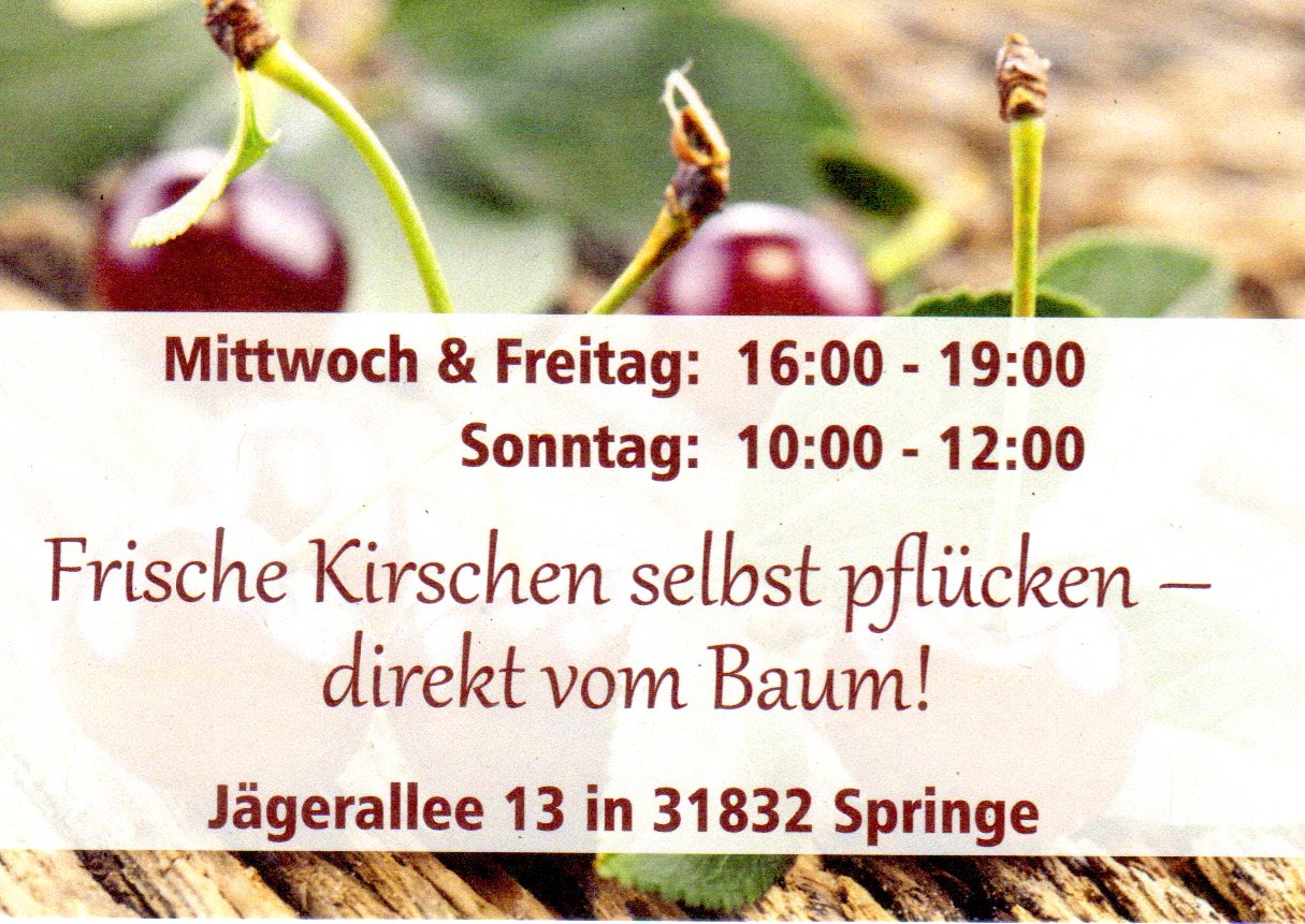 ffnungszeiten Kirschen selber pflcken